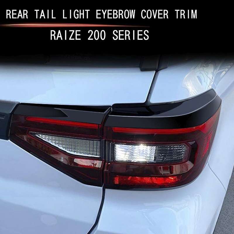 for Raize 200 Series Car Tail Light Eyebrow Cover Decorative Trim Bright Black