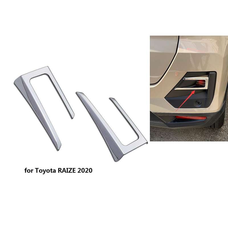 for Raize A200a/210a Stainless Steel Car Fog Lamp Cover Trim Rear Reflector Garnish Bumper Spotligh