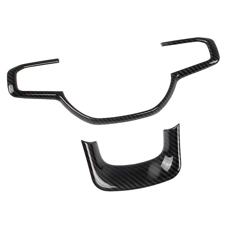 for RAM 1500 2019 2020 2021 Car Accessories ABS Carbon Fiber Steering Wheel Center Decor Cover Strip