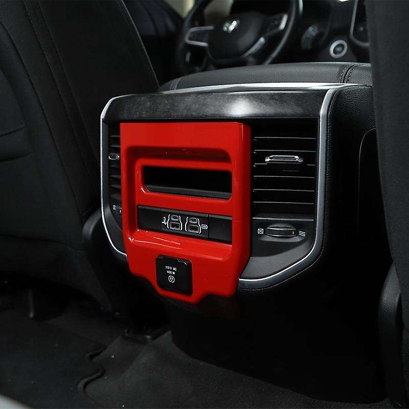 for RAM 1500 2018 2019 2020 2021 Rear Air Outlet Anti-Kick Panel Cover Trim Accessories ,Red