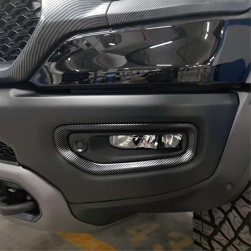 for Ram 1500 2021-2023 Car Front Fog Lamp Light Cover Trim Accessories Abs Carbon Fiber 4pcs