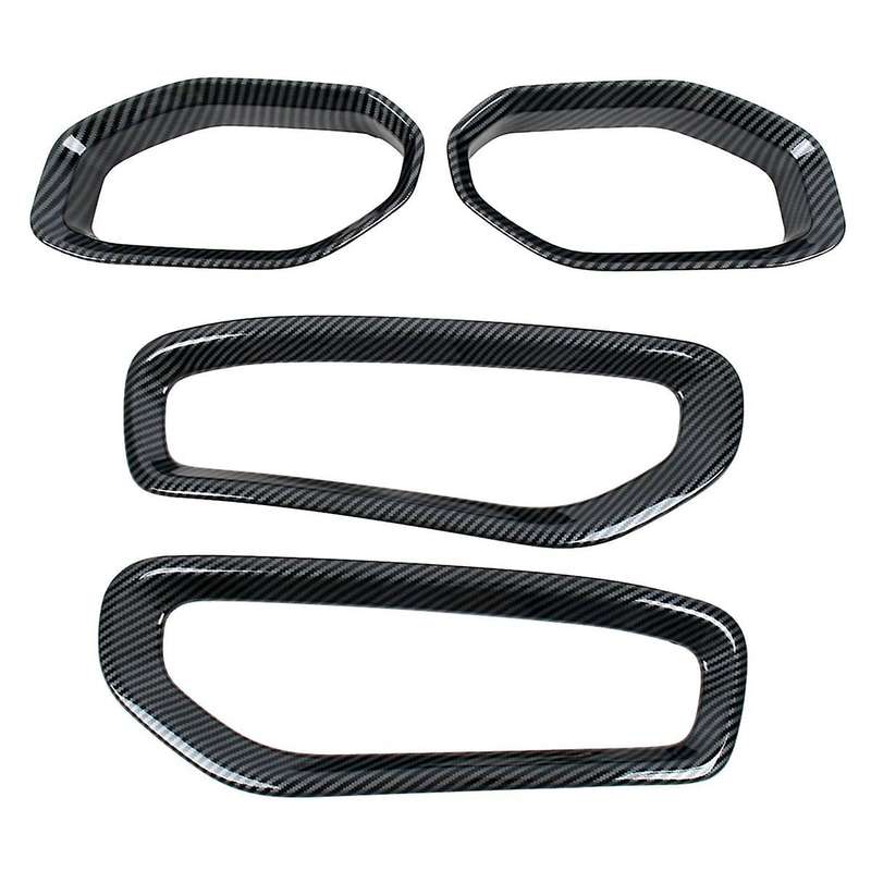 for Ram 1500 2021-2023 Car Front Fog Lamp Light Cover Trim Accessories Abs Carbon Fiber 4pcs