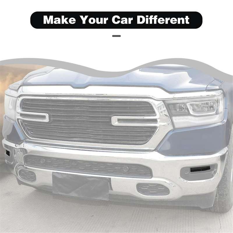 for RAM 1500 2018-2024 Smoky Black Car Front Bumper Fog Light Protector Cover Trim Stickers Exterio