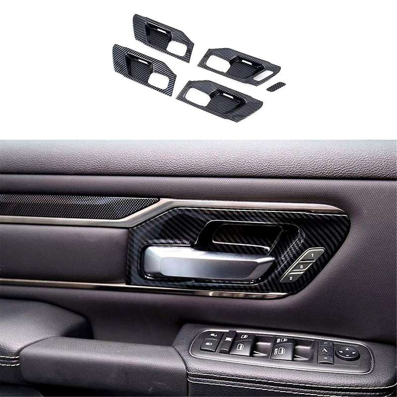 for Ram 1500 2019-2023 Car Front Rear Door Handle Bowl Cover Trim Interior Frame Accessories Abs Car