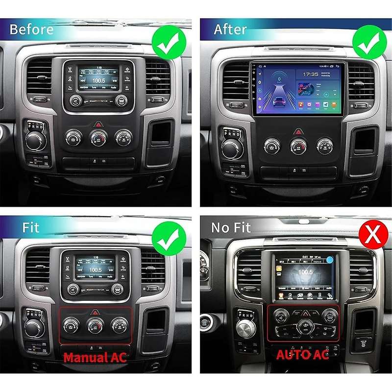 for RAM 1500 2500 3500 2013-2018 Car Stereo, 2+32G Android 12 9Inch Touch Screen Radio Carplay Andr