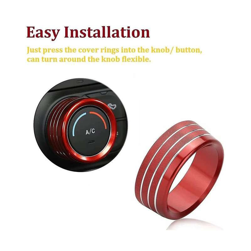 for Ram Accessories 2018-2021 Control Knob Cover Ac/volume/mode/auto/browse Switch Decor Button Tri