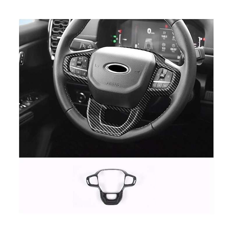 for Ranger 2023 Car Steering Wheel Decorative Cover Trim Interior Accesorios - Abs Carbon Fiber