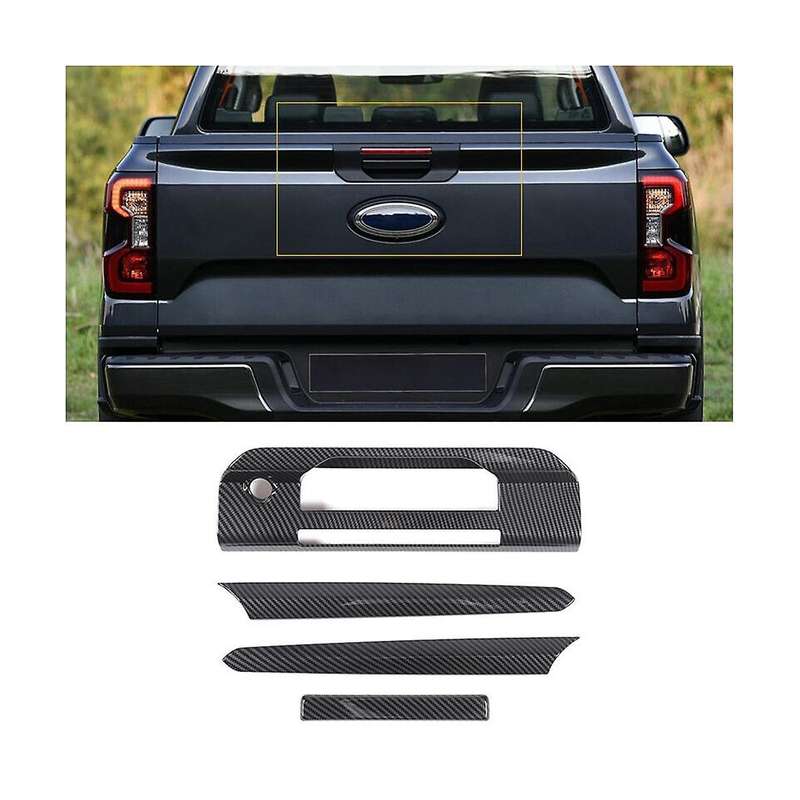 for Ranger 2023 Car Rear Handle Cover Trim Trunk Decorative Sticker Accessories - Abs Carbon Fiber