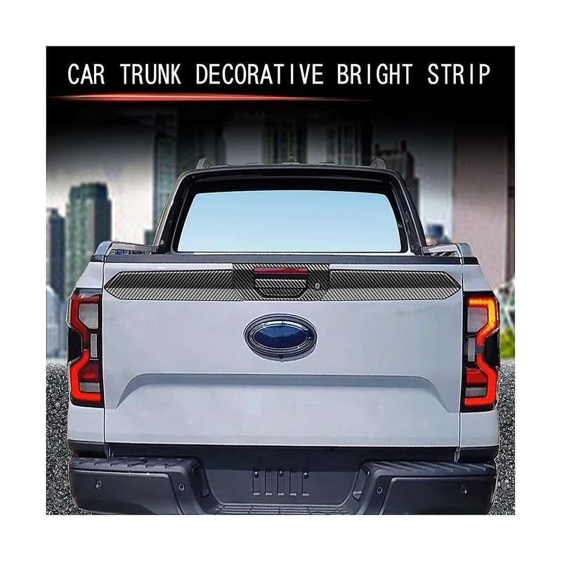 for Ranger 2023 Car Rear Handle Cover Trim Trunk Decorative Sticker Accessories - Abs Carbon Fiber