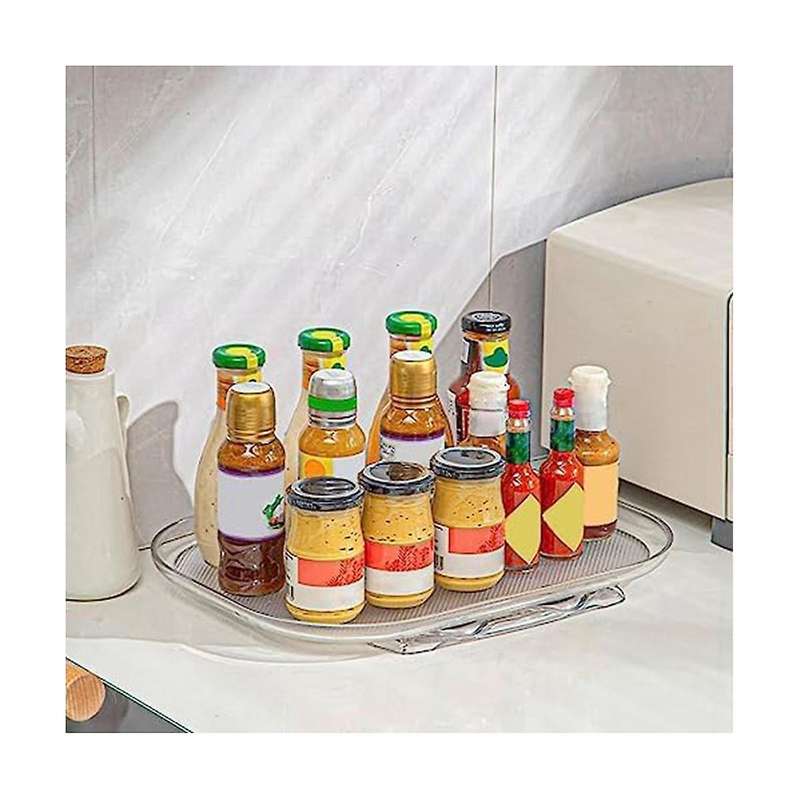 for Refrigerator Storage Turntable Cabinet Organizer Rectangular Storage Tray Rack for Kitchen Refri