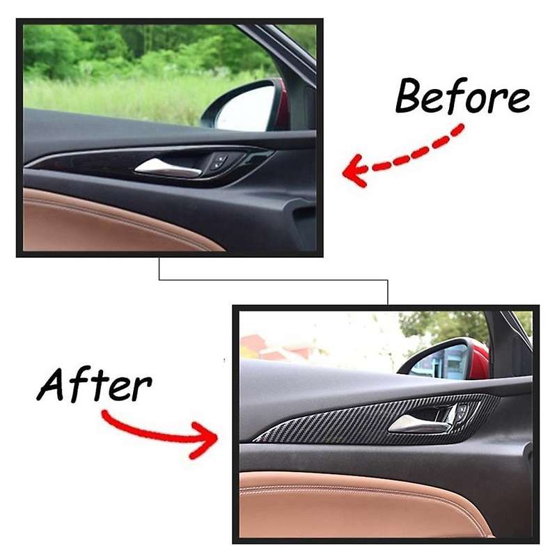 for Regal 2017 2018 2019 Carbon Fiber Car Inner Door Handle Bowl Cover Trim Frame Decor Sticker Acce