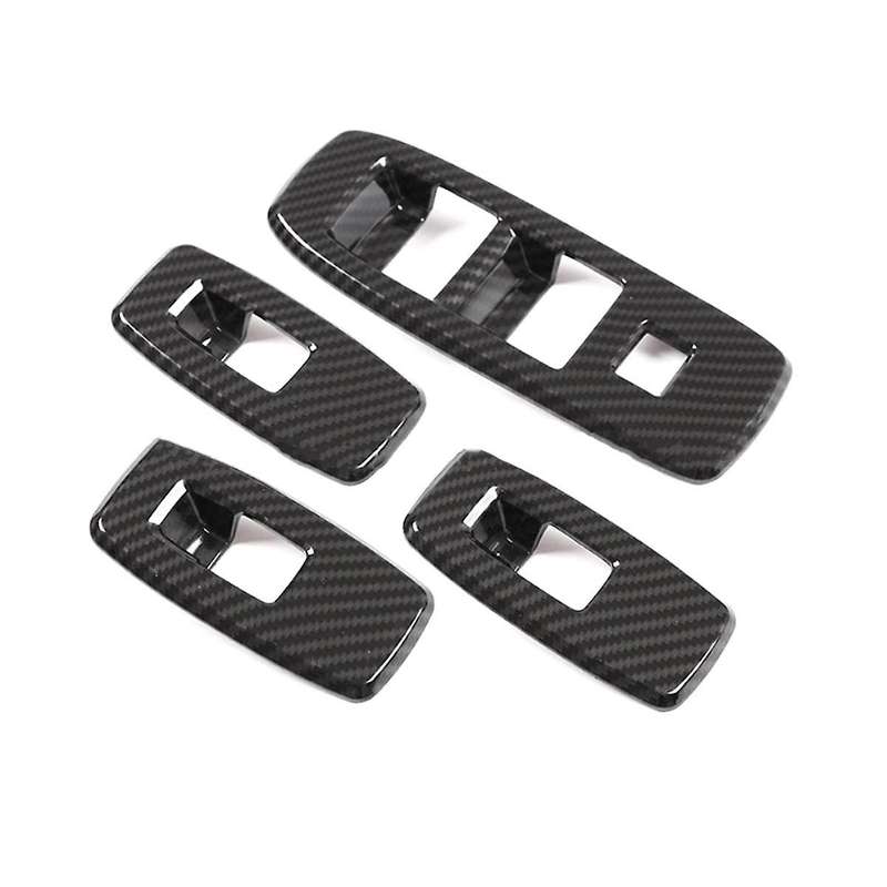 for Road Shaker Door Window Lift Panel Carbon Fiber Door Window Switch Cover Trim