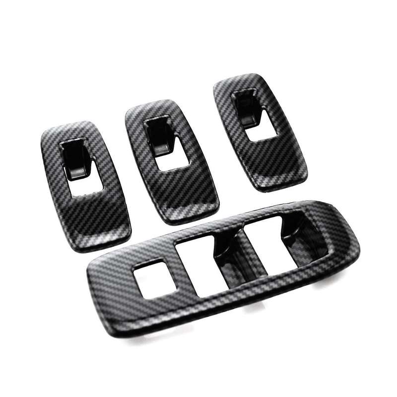 for Road Shaker Door Window Lift Panel Carbon Fiber Door Window Switch Cover Trim