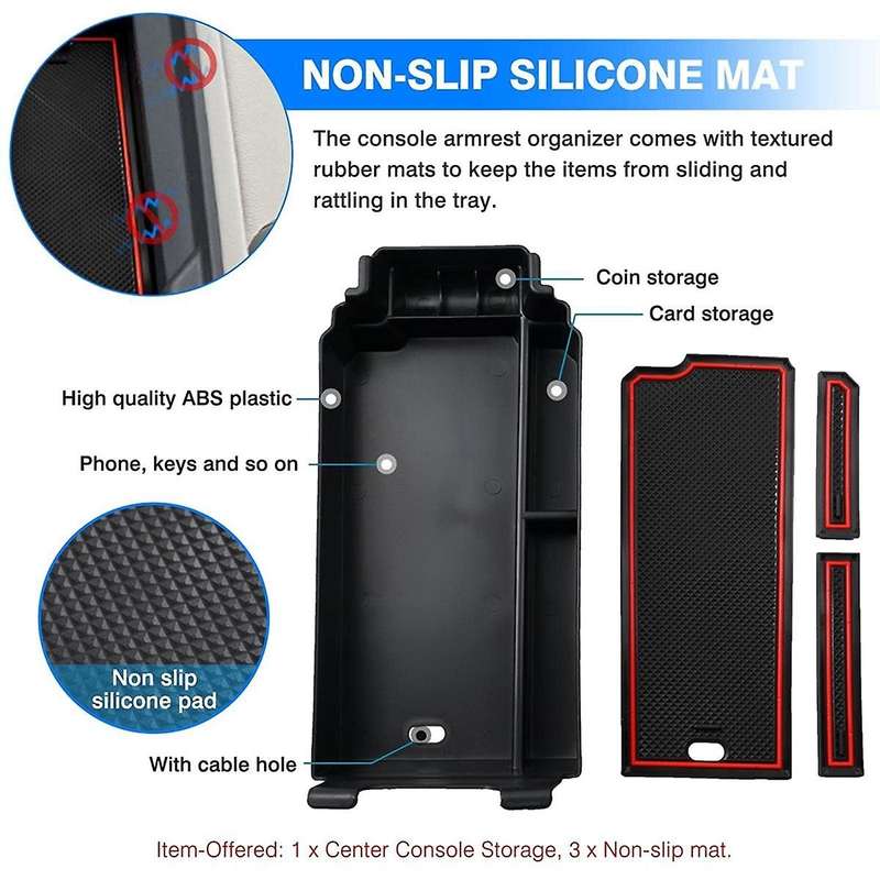 for Rogue 2021 2022 2023 Center Console Armrest Storage Box Insert Tray Interior Accessories