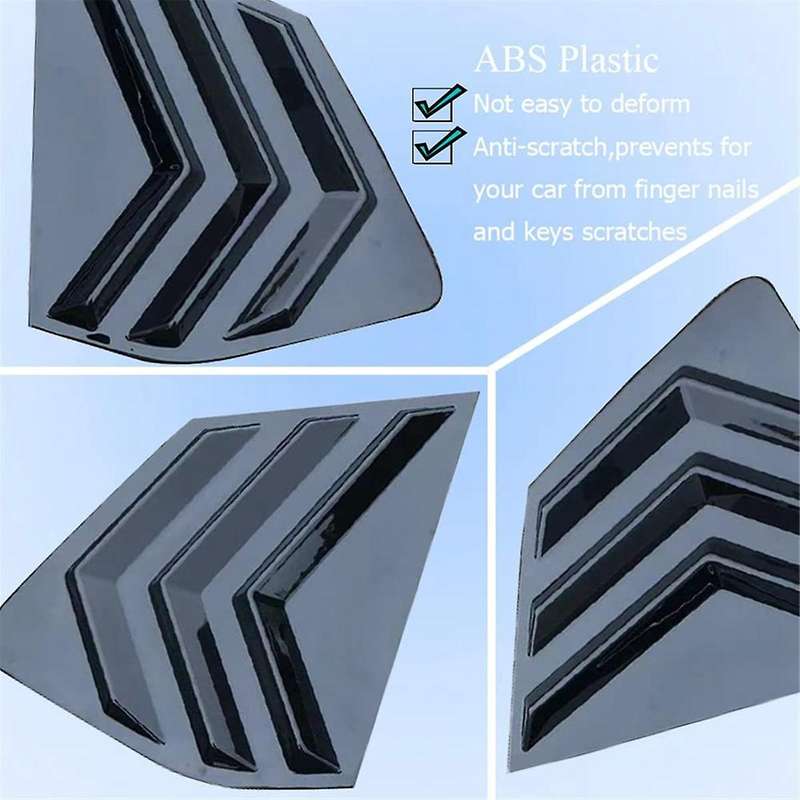 for Rogue 2021-2023 Rear Side Window Louvers Sport Style Scoop Cover Decoration (bright Black)