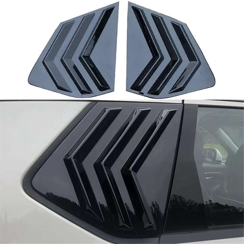 for Rogue 2021-2023 Rear Side Window Louvers Sport Style Scoop Cover Decoration (bright Black)