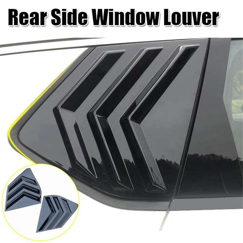 for Rogue 2021-2023 Rear Side Window Louvers Sport Style Scoop Cover Decoration (bright Black)