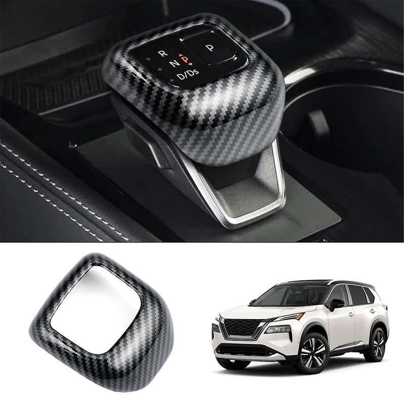 for Rogue 2022 2023 2024/ J12 2023 2024 Car Gear Shift Knob Cover Trim Accessories, ABS Carbon Fiber
