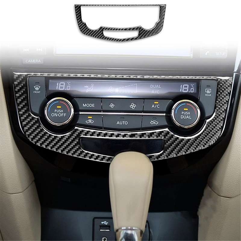 for Rogue T32 2013-2021 Carbon Fiber Car Air Conditioning Panel Cover Trim Sticker Interior Accessor