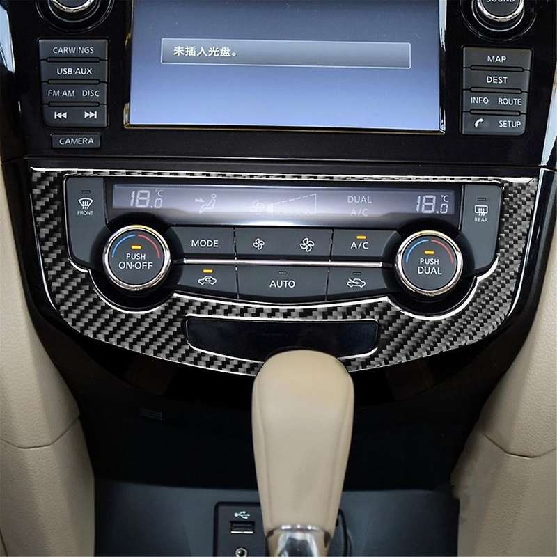 for Rogue T32 2013-2021 Carbon Fiber Car Air Conditioning Panel Cover Trim Sticker Interior Accesso