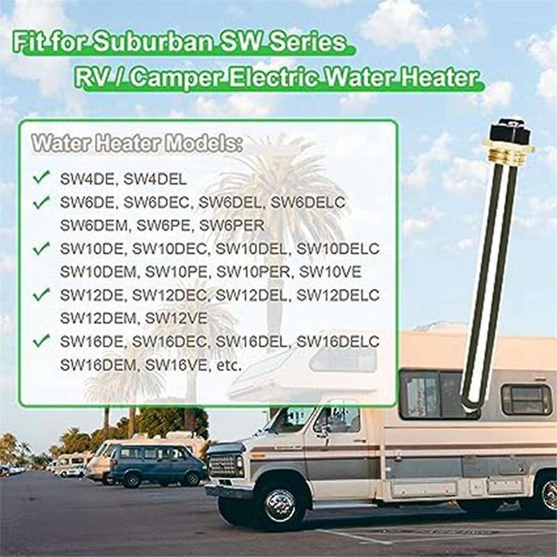 for Rv Sw Series Electric Water Heater 520900 Water Heater Elements Heating Tube Anode Rod Heating