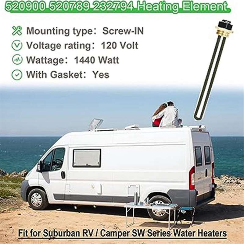 for Rv Sw Series Electric Water Heater 520900 Water Heater Elements Heating Tube Anode Rod Heating