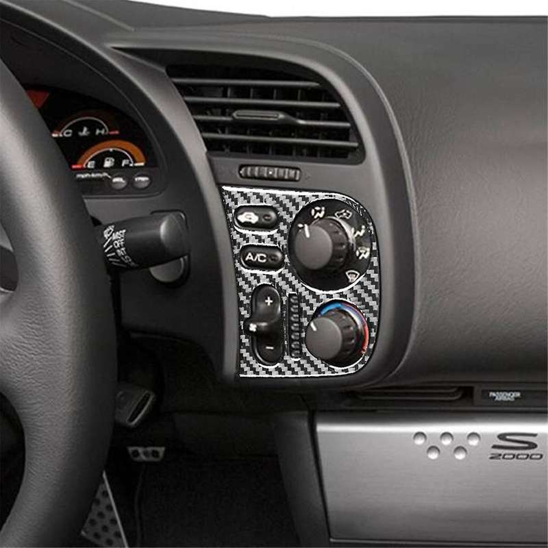 for S2000 2000-2009 LHD Soft Carbon Fiber Central Control Dashboard Adjustment Button Cover Trim Acc
