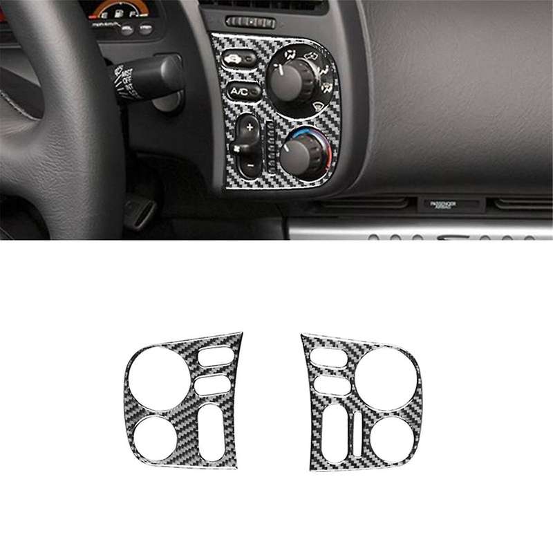 for S2000 2000-2009 Lhd Soft Carbon Fiber Central Control Dashboard Adjustment Button Cover Trim Ac