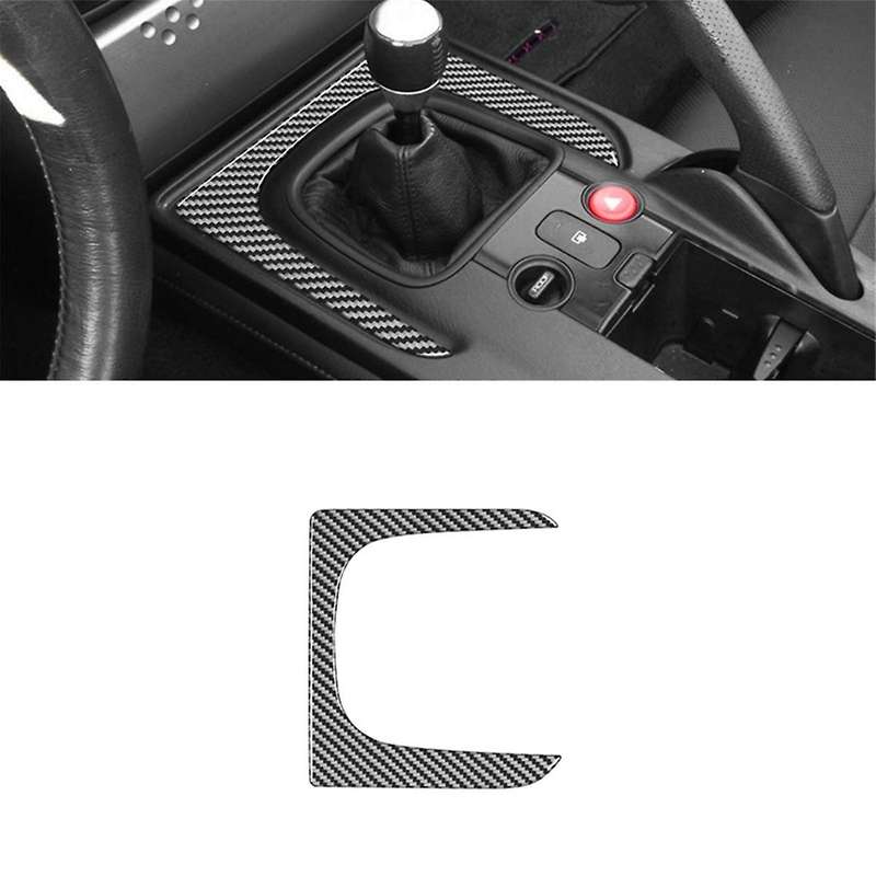 for S2000 2000-2009 LHD Soft Carbon Fiber Gear Shift Frame Trim Sticker Car Interior Accessories
