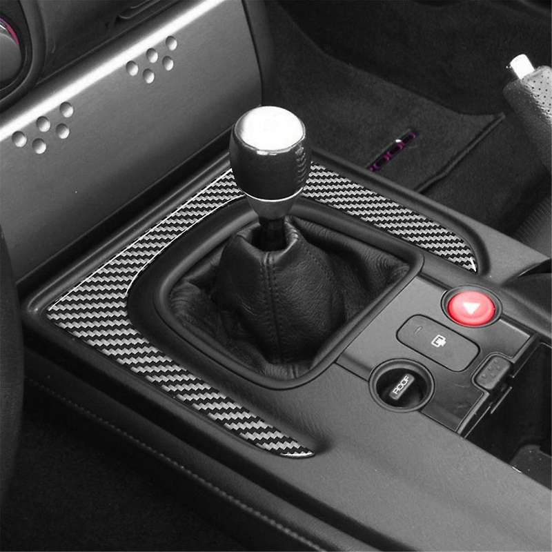 for S2000 2000-2009 LHD Soft Carbon Fiber Gear Shift Frame Trim Sticker Car Interior Accessories