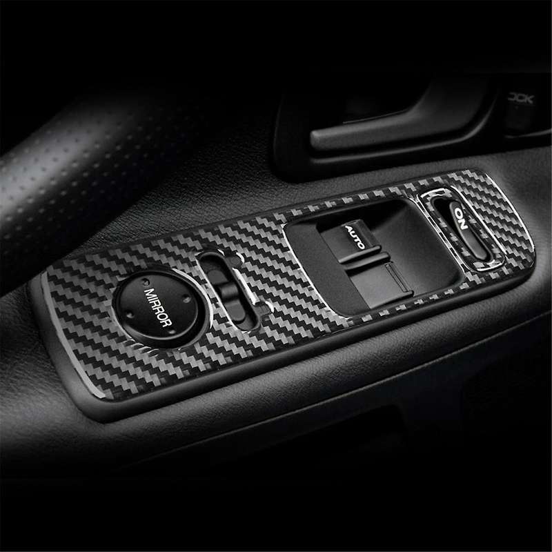for S2000 2000-2009 LHD Soft Carbon Fiber Window Lift Switch Button Panel Cover Trim Sticker Accesso