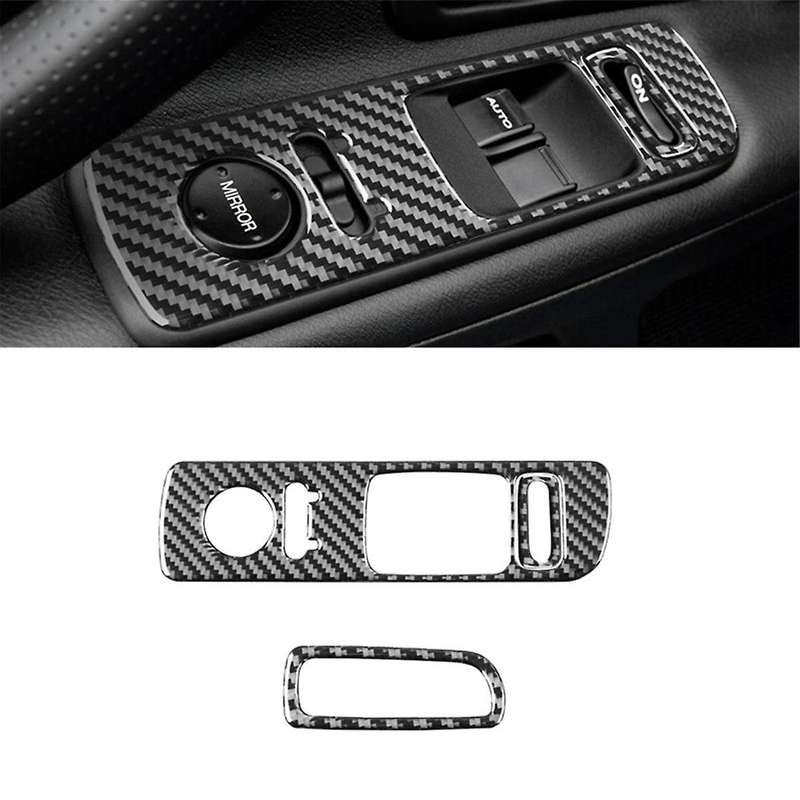 for S2000 2000-2009 LHD Soft Carbon Fiber Window Lift Switch Button Panel Cover Trim Sticker Accesso