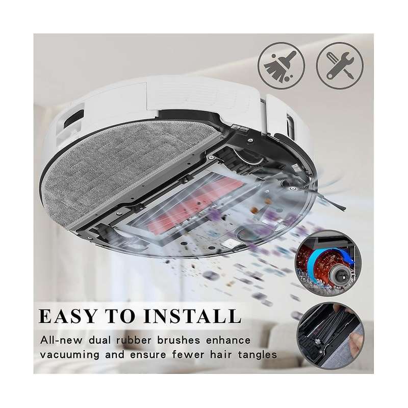 for S8/S8+/S8 Pro Ultra Robot Vacuum Cleaner Double Main Brushes & Self-Cleaning Brushes Accessories