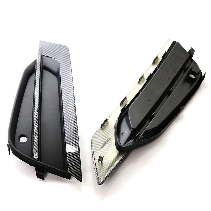 for S90 V90 2016-2019 Front Bumper Fog Lamp Grill Insert Face Bar Cover 31425447 31425446 Carbon Fib