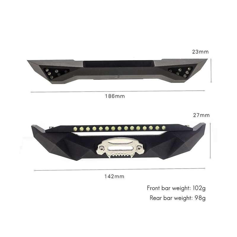 for Scx10 90046 Climbing Car Wrangler Blade Front Bumper Front Bumper Metal Front and Rear Anti-col
