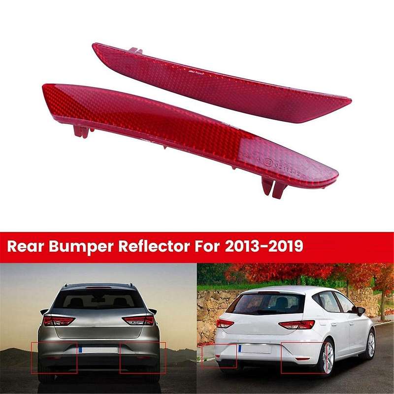 for Seat 2013-2019 Rear Bumper Reflector No Light Red Lens Cover L&R