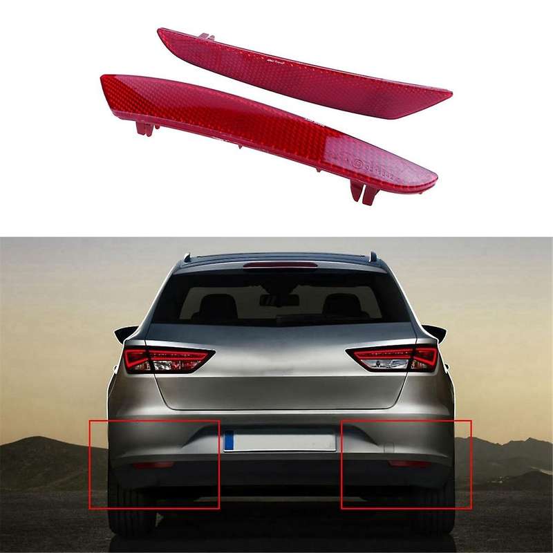for Seat 2013-2019 Rear Bumper Reflector No Light Red Lens Cover L&R