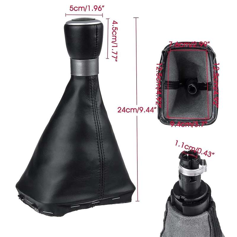 for Seat 2000-2010 5 Speed Manual Gear Shift Knob Gaiter Boot Cover Shifter Lever