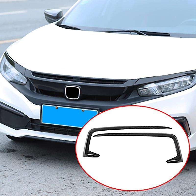 for Sedan 2019-2020 Car Carbon Fiber Front Fog Light Lamp Cover Trim Molding Bezel Garnish Stickers