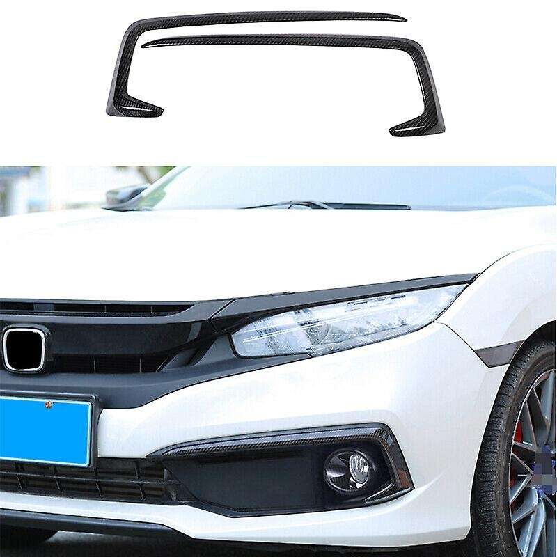 for Sedan 2019-2020 Car Carbon Fiber Front Fog Light Lamp Cover Trim Molding Bezel Garnish Stickers
