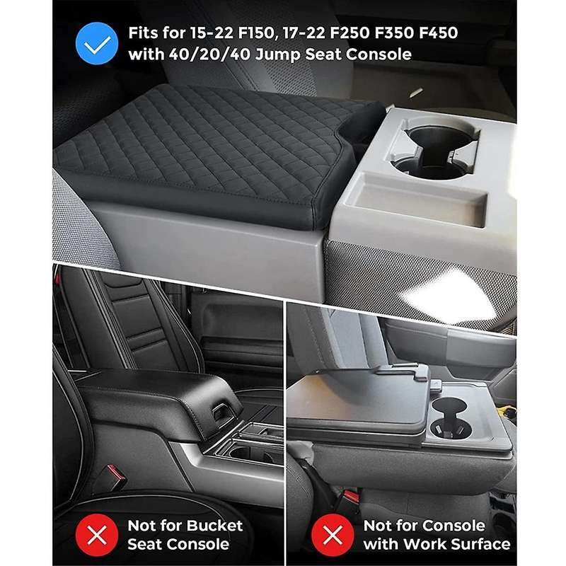 for Seat Center Console Lid Armrest Cover for F250 Car Jump Seat Type Armrest Box Pad Interior Parts