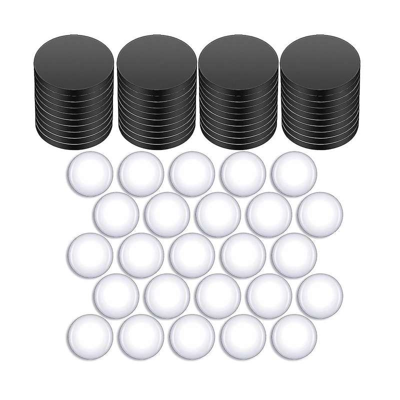 for Sets Round Magnetic Discs with Clear Dome Cabochons Glass Magnets Discs (48 Sets)