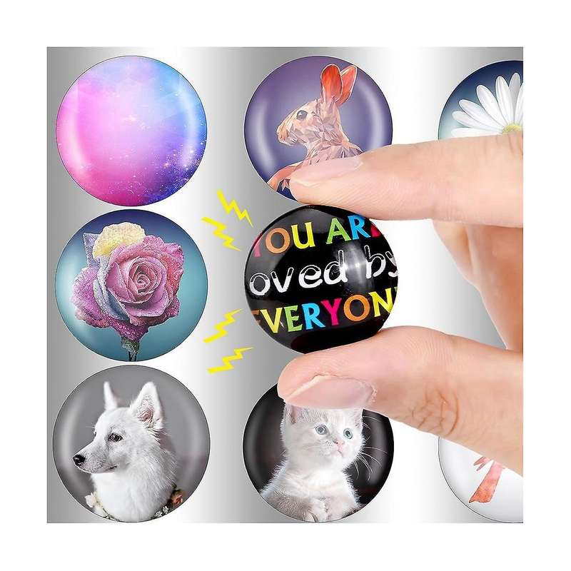 for Sets Round Magnetic Discs with Clear Dome Cabochons Glass Magnets Discs (48 Sets)