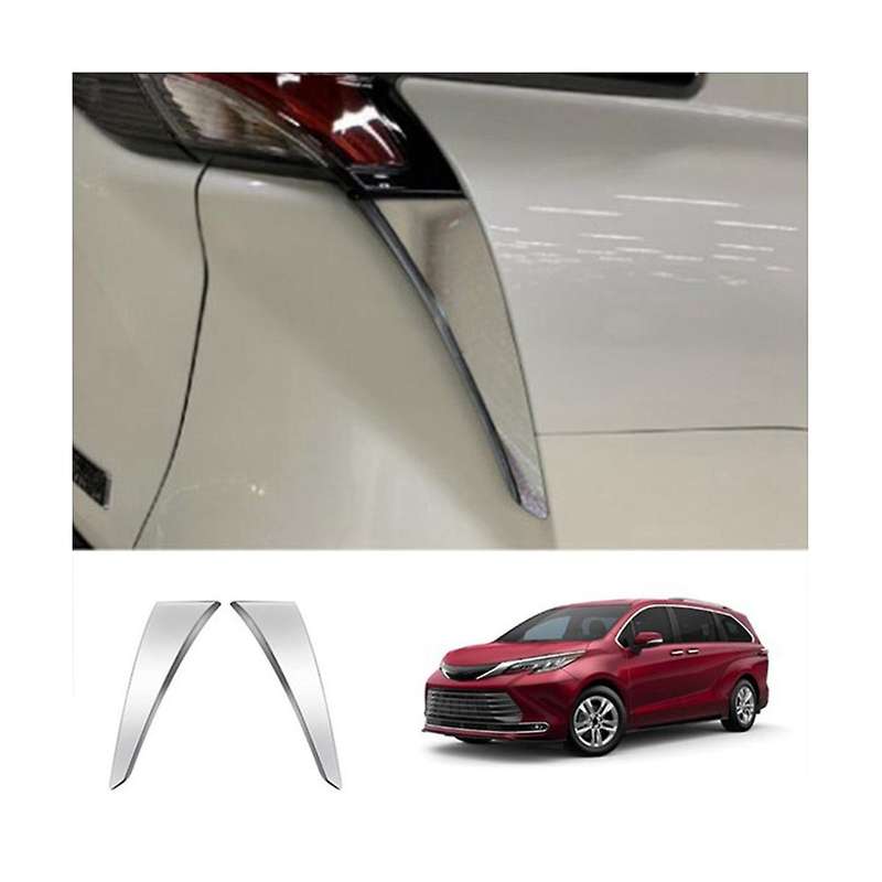 for Sienna 2021 2022 Car Chrome Rear Tail Light Lamp Cover Garnish Strip Eyebrow Cover Trim