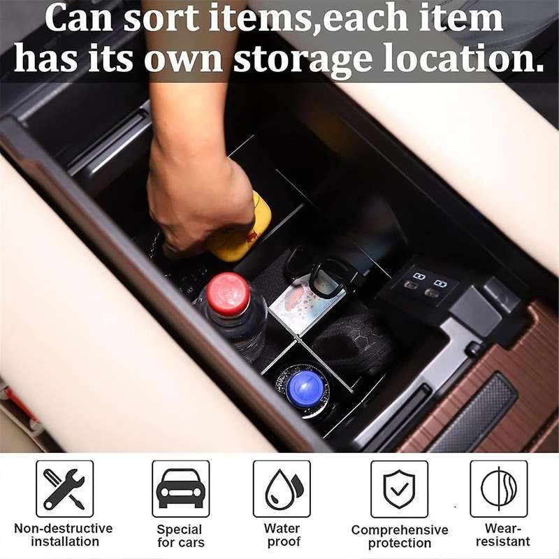 for Sienna 2021 2022 2023 Center Console Organizer Divider Armrest Box Dividers Tray Interior Access