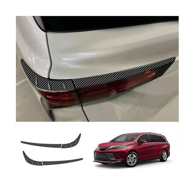 for Sienna 2021 2022 Car Carbon Fiber External Rear Tail Light Lamp Cover Garnish Strip Eyebrow Cov