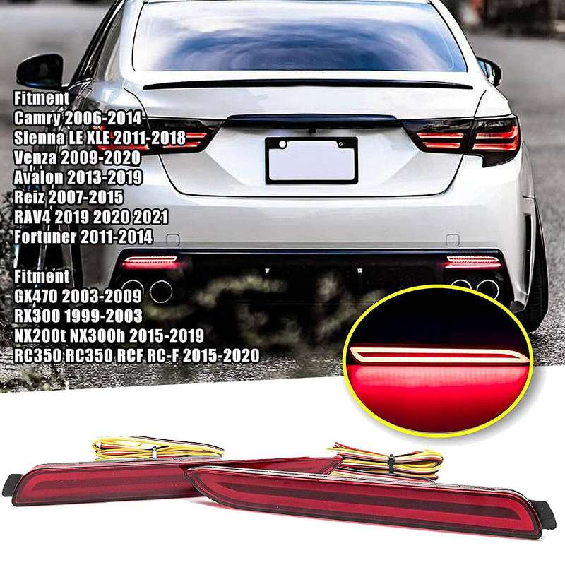 for Sienna Wish Fortuner LED Rear Bumper Fog Light Turn Signal Tail Brake Light Reflector Lamp