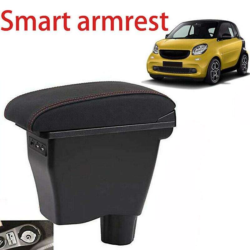 for Smart 450 451453 454 Fortwo Armrest Box Double-Layer USB Car Center Armrest Box with