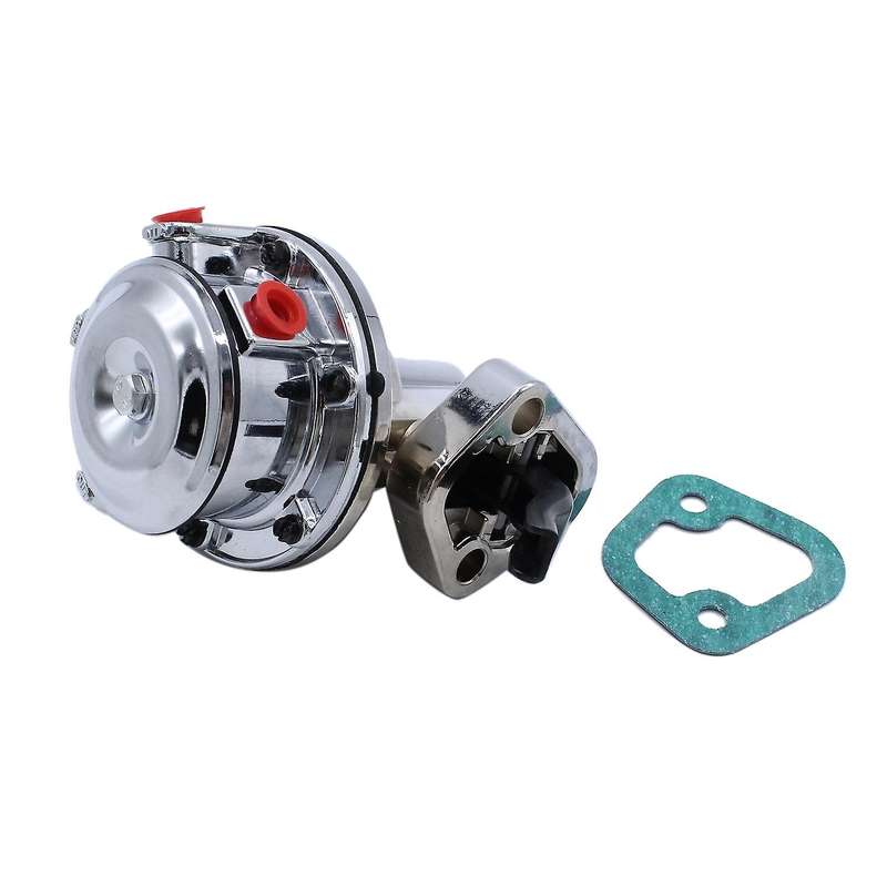 for Small Block V8 Mechanical Fuel Pump - Two Valve 80 8 Psi - (262-400), Chrome Car Accessories