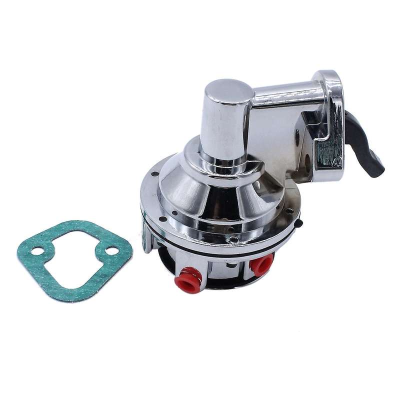 for Small Block V8 Mechanical Fuel Pump - Two Valve 80 8 Psi - (262-400), Chrome Car Accessories
